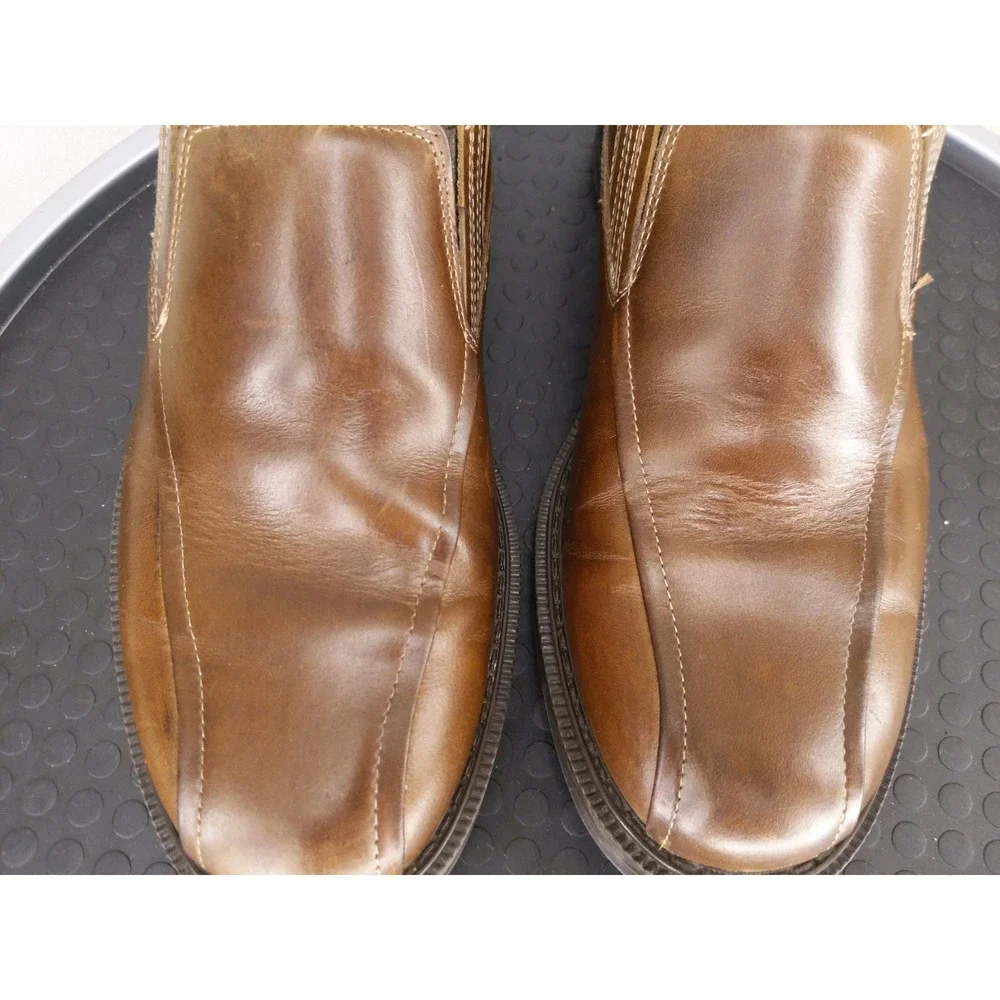 Bostonian Loafers Brown Leather Waterproof Slip On Square‎ Toe 29317 Mens 9
